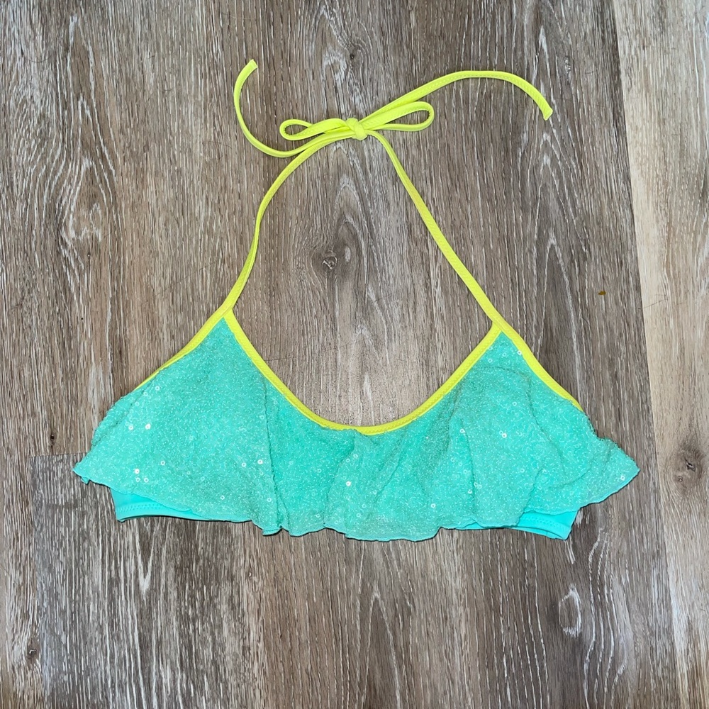 Victoria’s Secret Sequined Halter Bikini Top